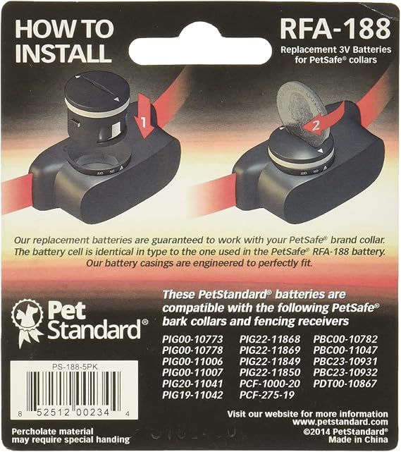 PetSafe Compatible RFA-188 Replacement Batteries (5-Pack)