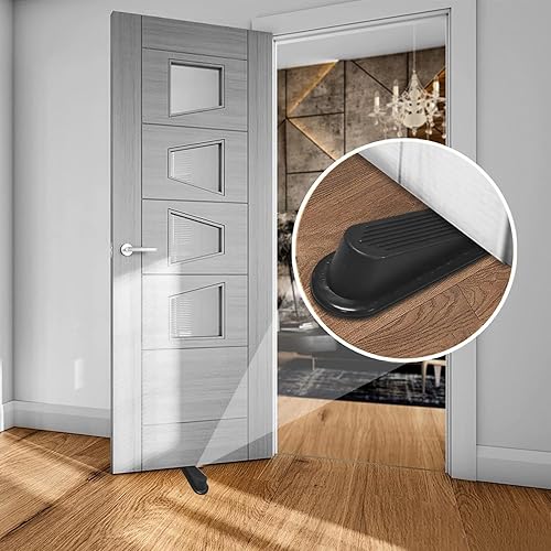 Miniatura 5 de UNS Essentials Paquete de 5 topes de goma para la parte inferior de la puerta, topes de cuña de puerta de alta calidad adecuados para todos los