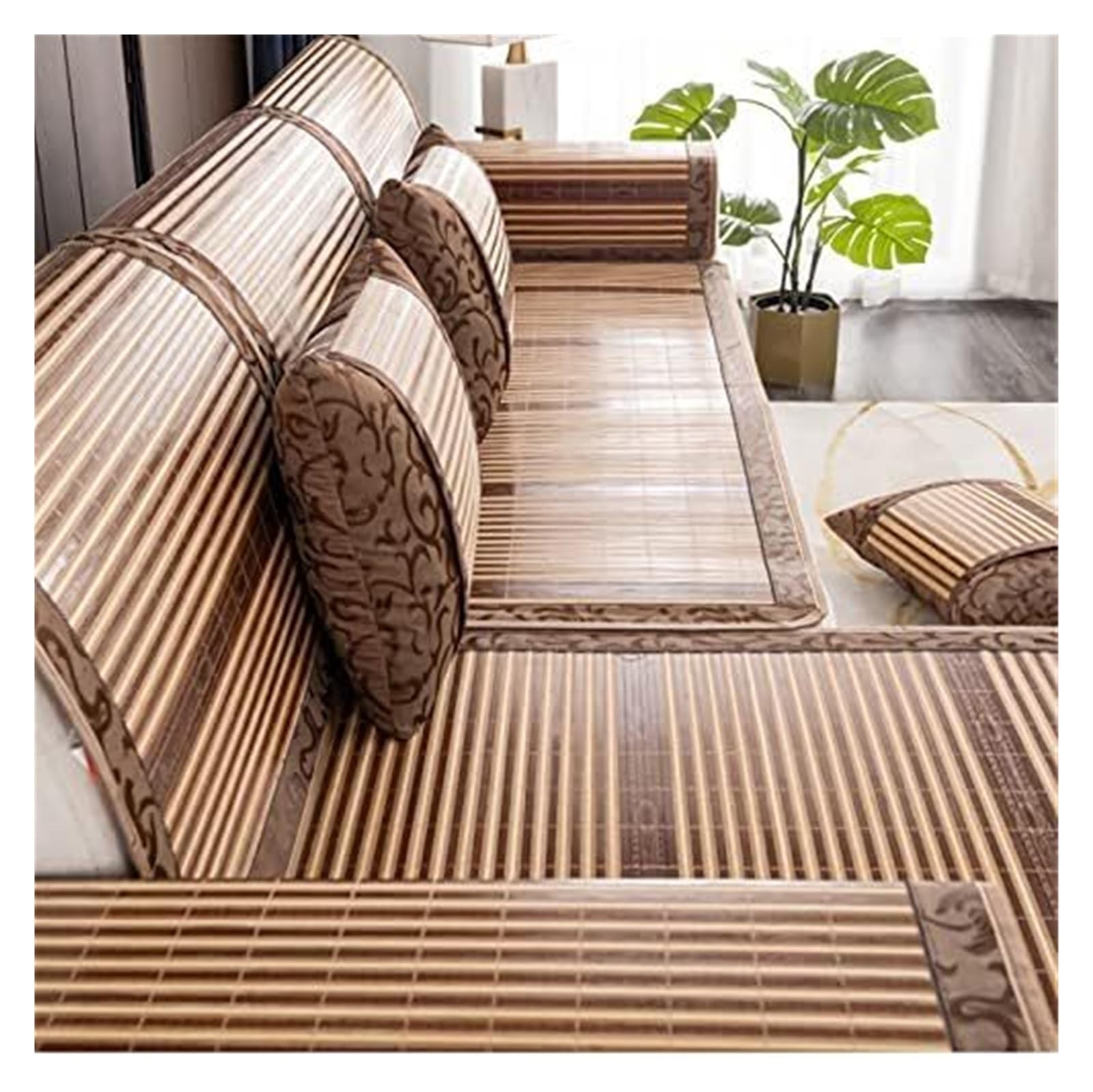 QCKNKMGG Cooling Bamboo Sofa Mat, Cooling Bamboo Sofa Mat Non Slip Summer Multicolor Multiple Sizes(E,80 * 210cm)