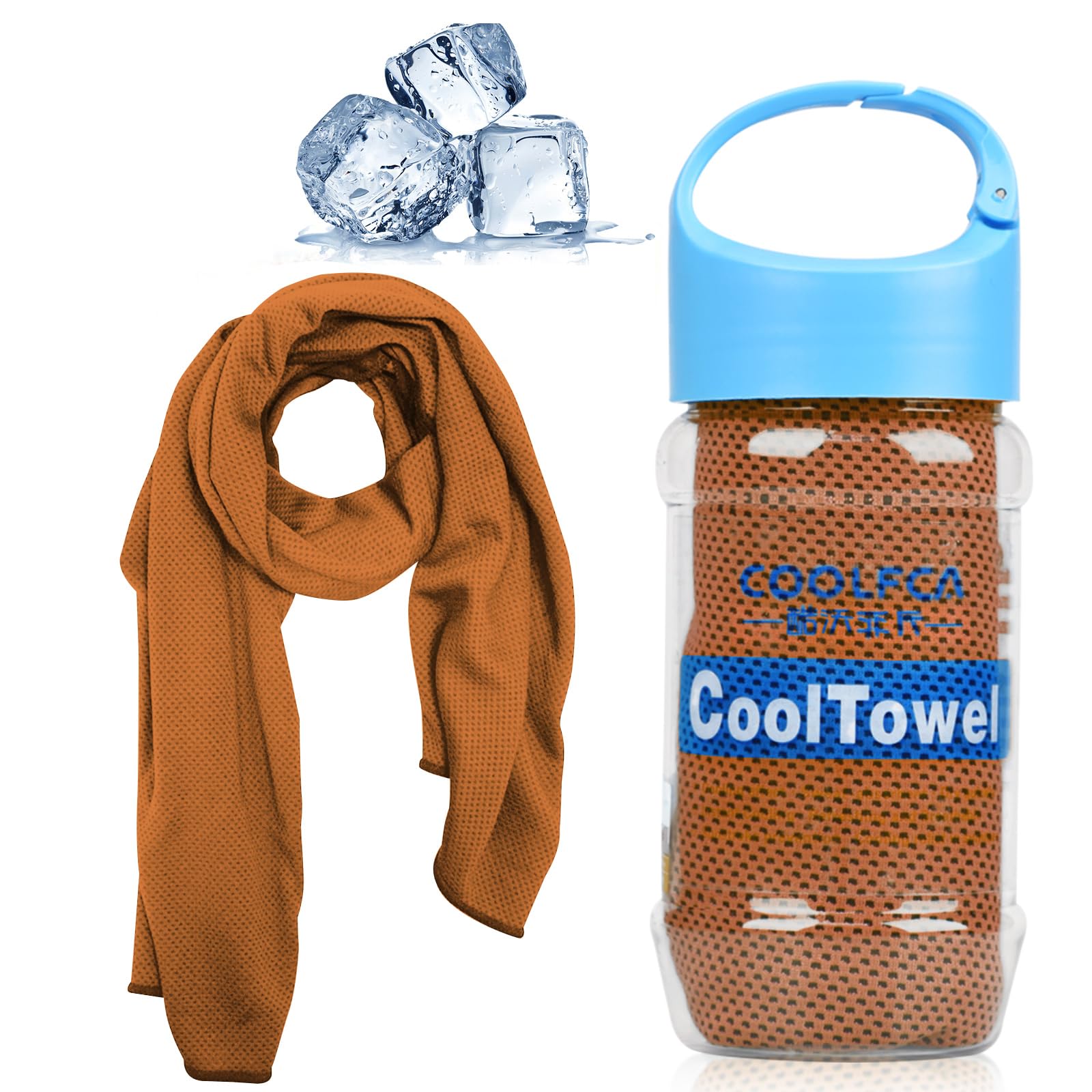 Vakki Orange Cooling Towel, Ice Cold Sports Sweat Towels For Instant Relief Perfect Coolings Scarf Neck,Forehead, Wristband, Bandana, Stay Cool From Over Heating During All Kinds Of Sport And Exercise