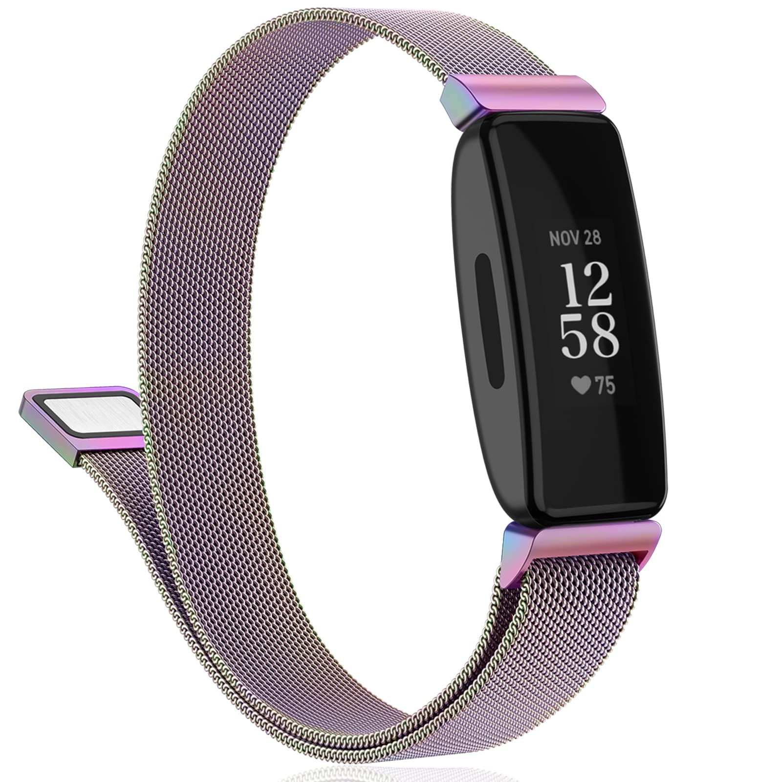 Meliya Watch Strap Compatible with Fitbit Inspire 2/Inspire/Inspire HR (Watch Not Included), Stainless Steel Chain Strap with Magnetic Buckle Compatible for Men & Women (L, Black) (B0D4DVCZ6P) Amazon Price History, Amazon Price Tracker