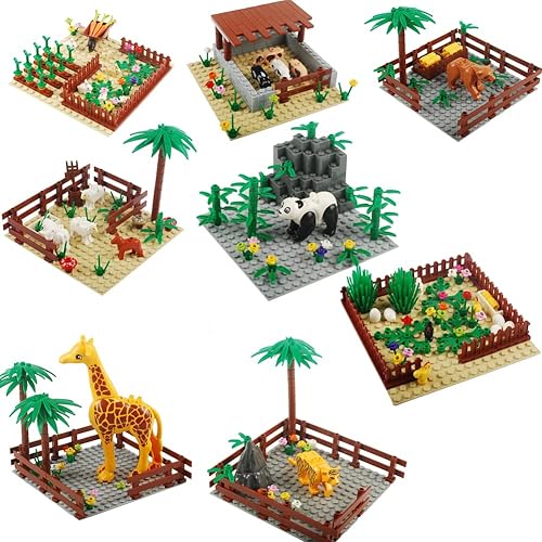 Miniatura 1 de Bloques de construcción de granja, accesorios de sedería de zoológico, juego de animales, kit de ladrillos de construcción, juego de construcción de