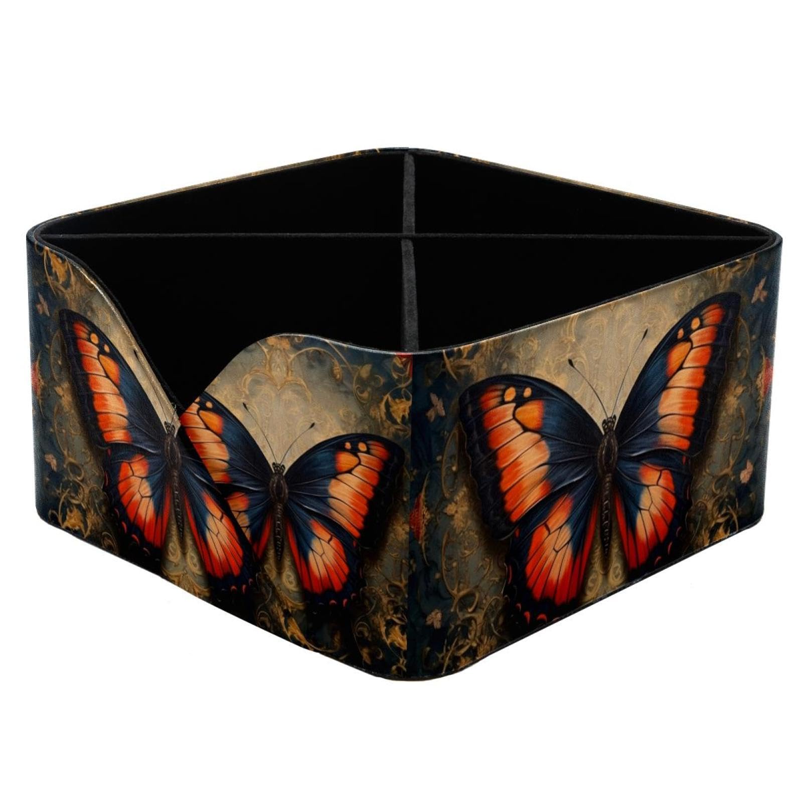 Porte-stylos papillon rectangulaire en bois pour bureau d'enfant et femme
