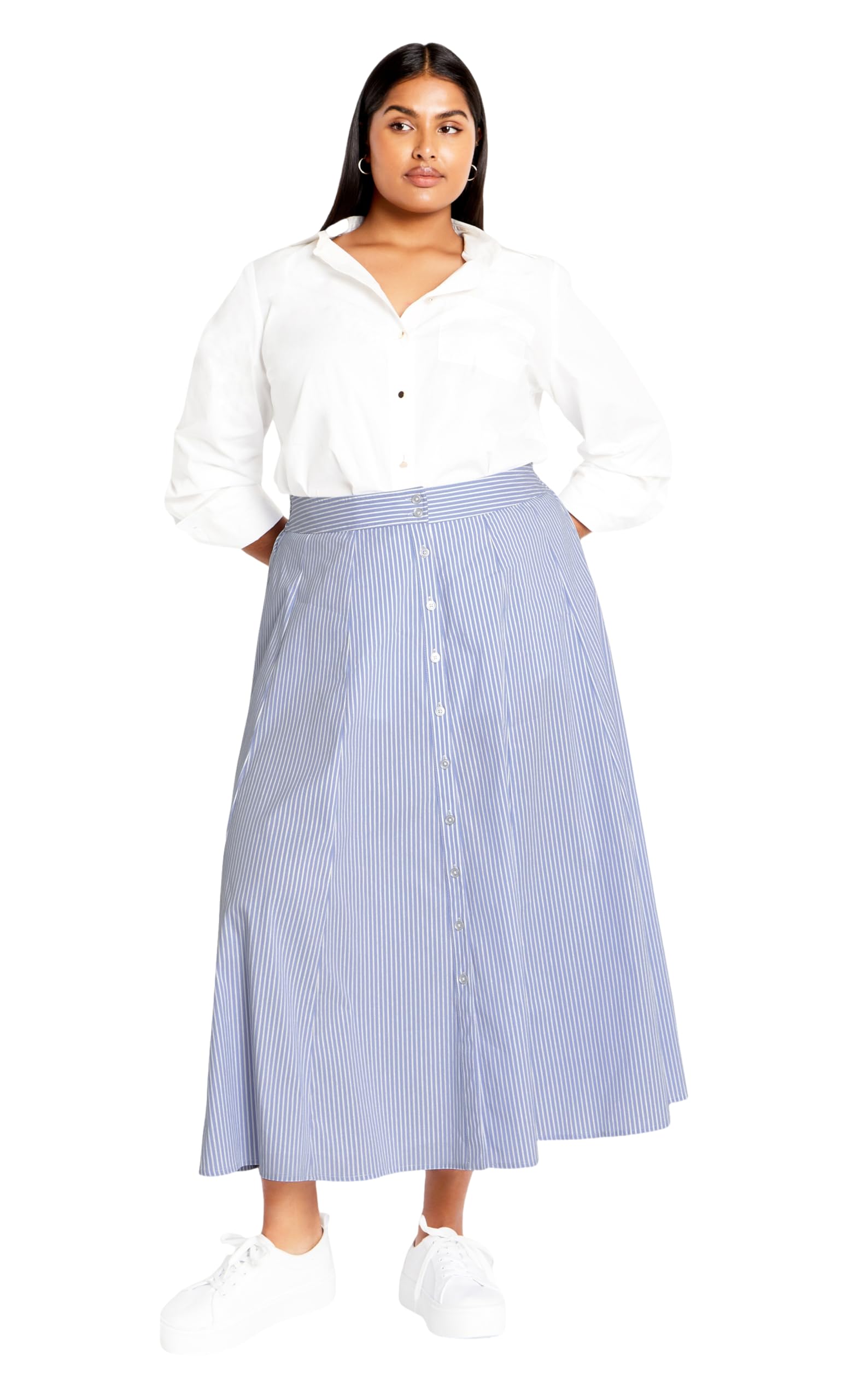 City Chic Womens Plus Size Skirt - Button-Front
