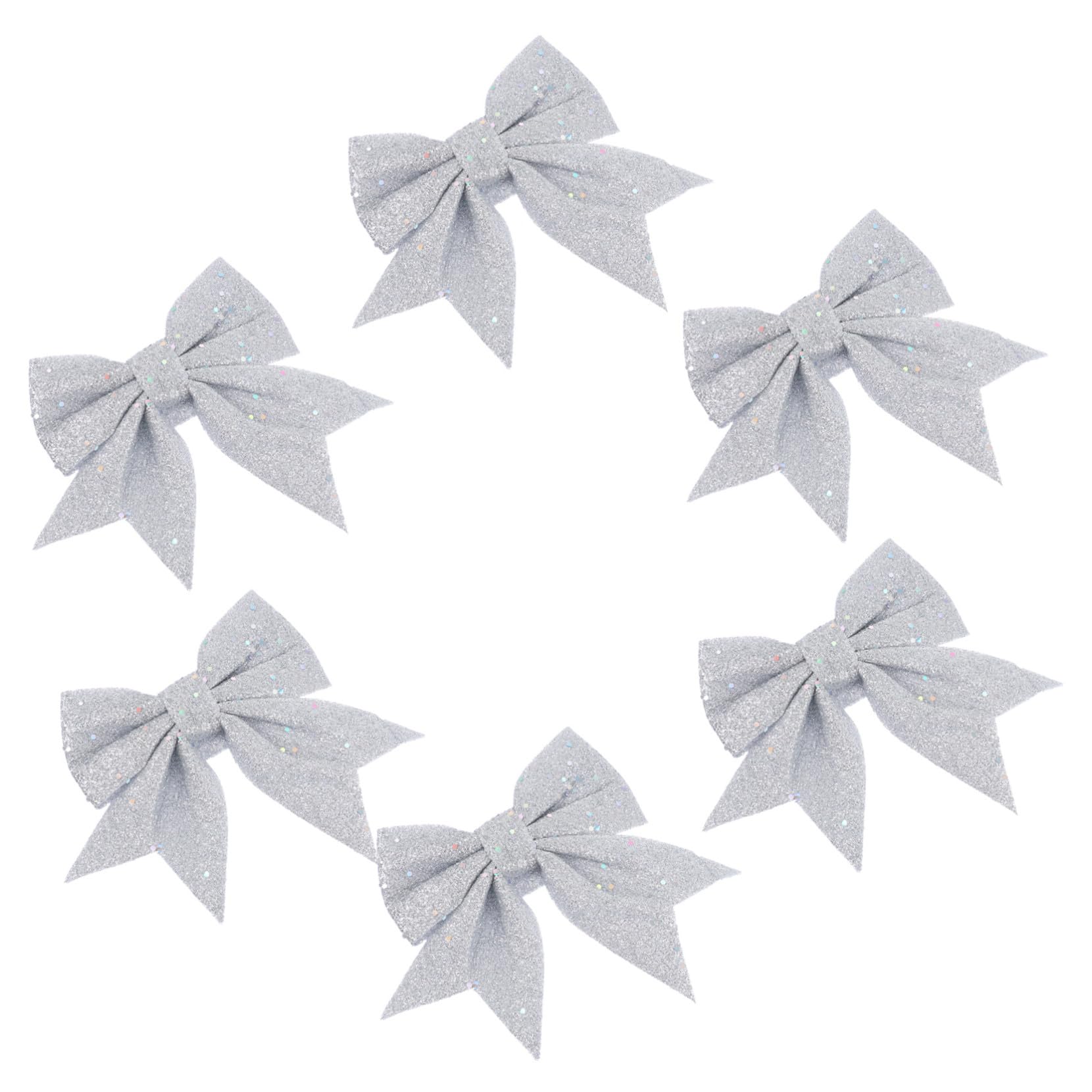 DOITOOL 6 Piezas Colgantes de Navidad Lazos Delicados Adornos para Árboles de Navidad Decoraciones de Lentejuelas para Lazo