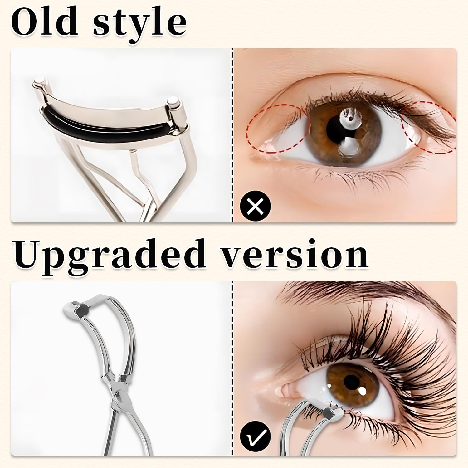 Eyelash Curler,Comfort Grip,Just Dramatically Curled Eyelashes for a Lash Lift in Seconds (Silver)