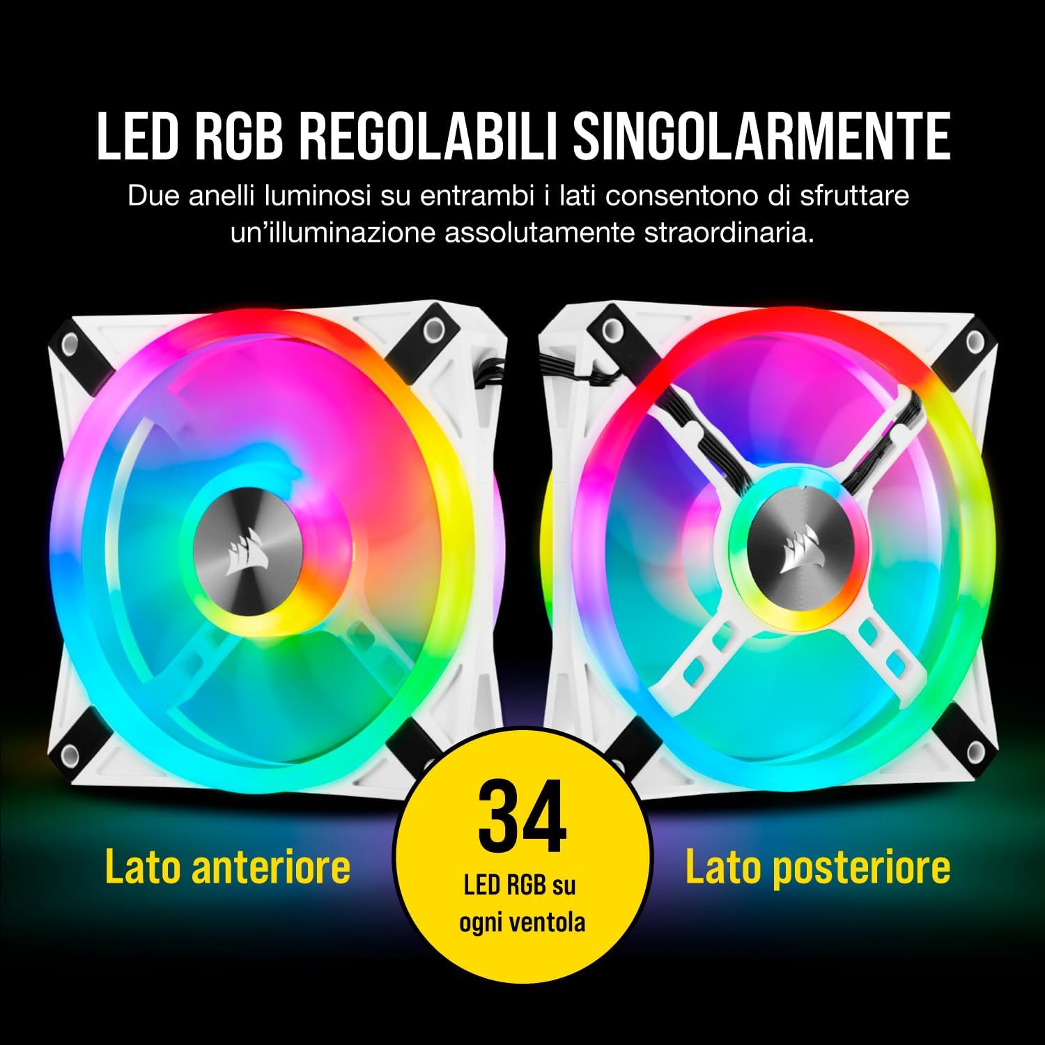 QL120 RGB Ventola con 102 LED RGB Regolabili - Sistema di raffreddamento - Immagine 3