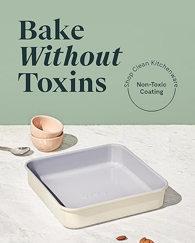 Miniatura 6 de Caraway Sartén cuadrada de cerámica antiadherente de 9 pulgadas, revestimiento de cerámica naturalmente resbaladizo, no tóxico, libre de PTFE ni