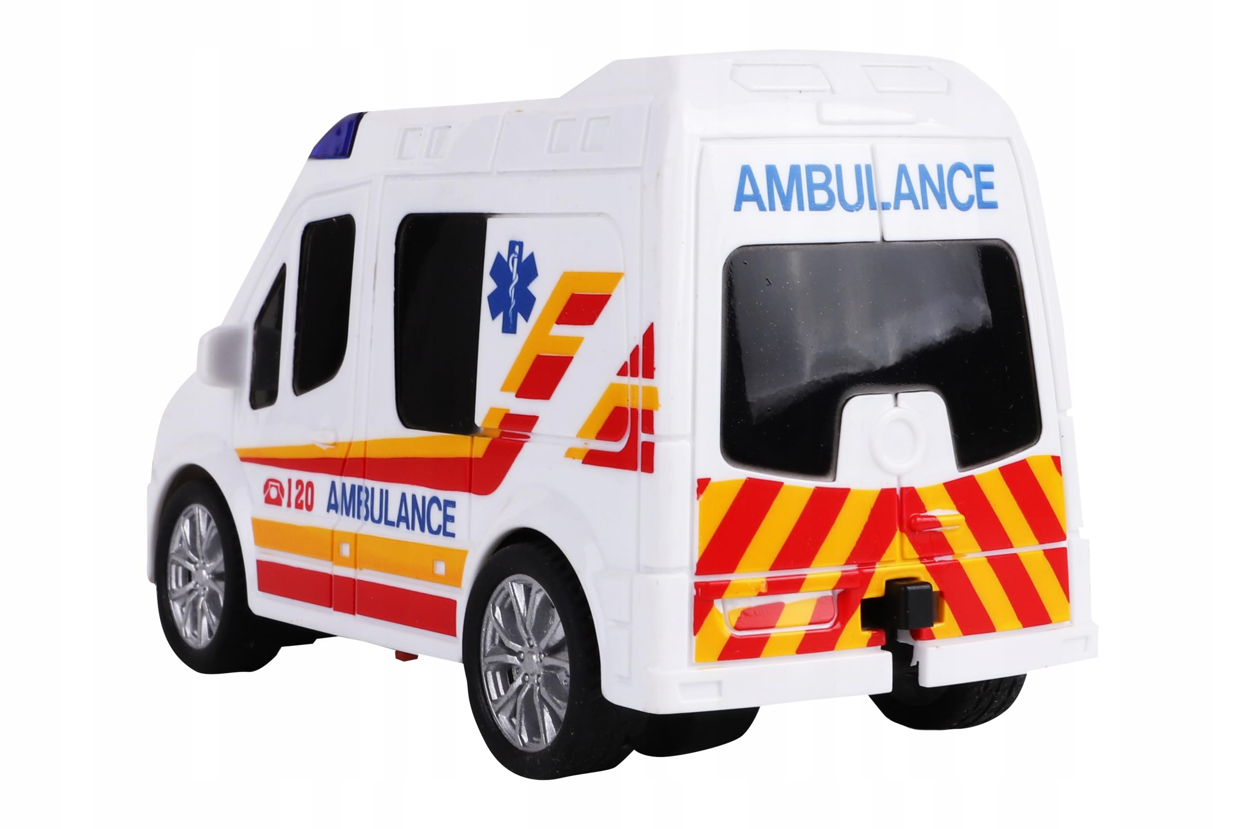 Ferngesteuertes Auto für Kinder, City Car Mini Fahrzeuge, 13,5 cm, ferngesteuertes Auto mit Lichtern und Rädern, ferngesteuerter Krankenwagen, Reisebus, Bus mit Fernbedienung (AMBULANZA)