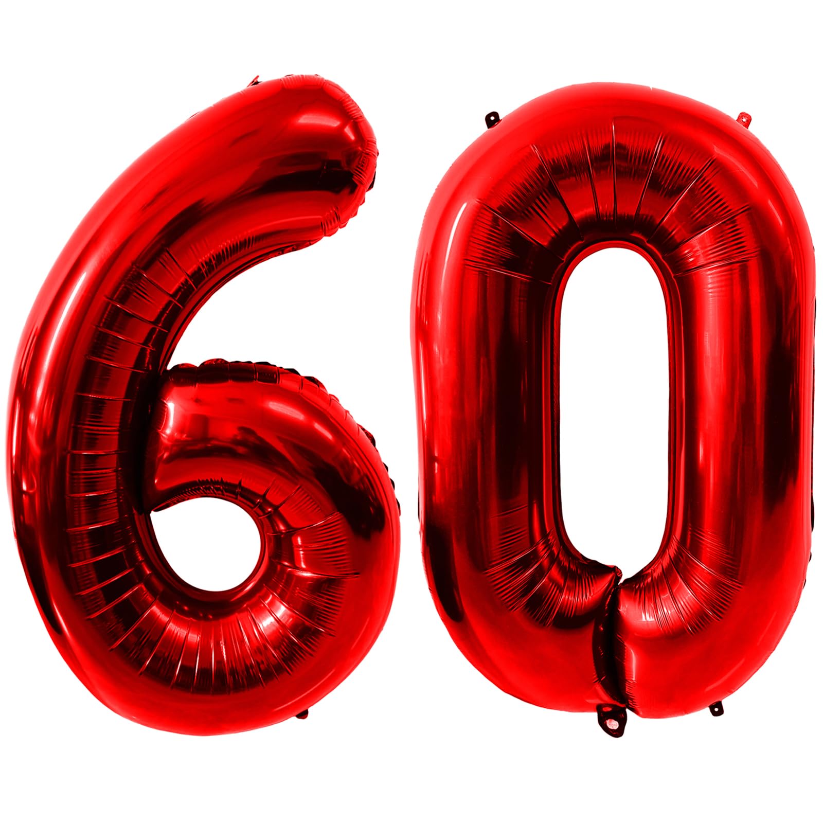 40 Inch Red Number 60 Balloons, Red 60 Balloon, Red Large Foil Number 60 Balloons, Birthday Wedding Anniversary Party Decoration Graduation Ceremony digital Decorations โ image 1