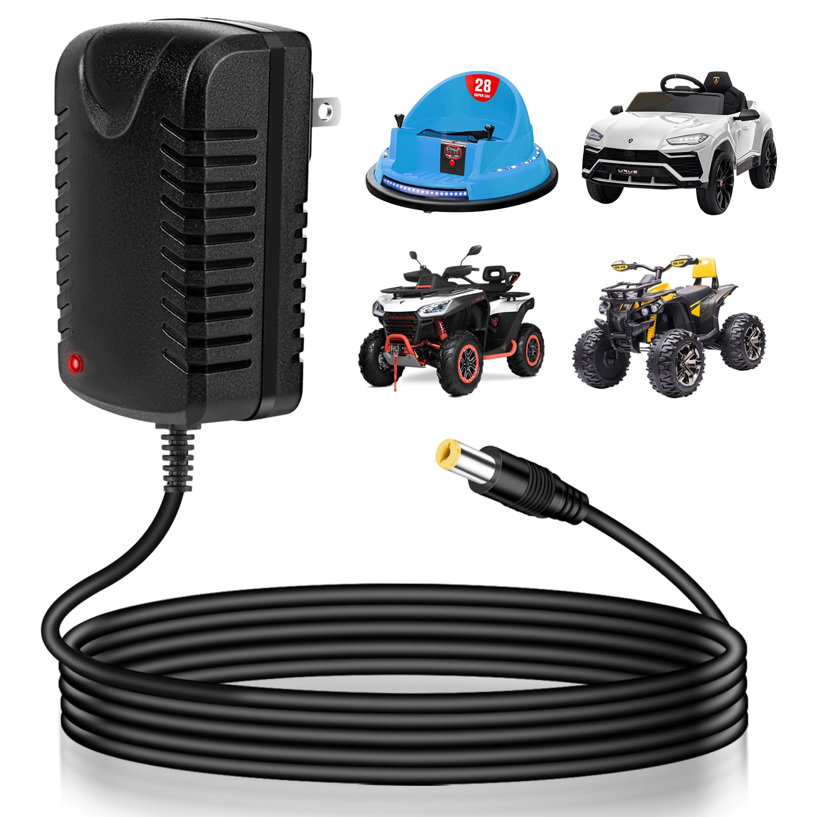12V Charger for Kids Ride on Toys Car 12 Volt Battery Charger for Best Choice Products Wrangler SUV Trax Dynacraft Tractor Motorcycle ATV Electric