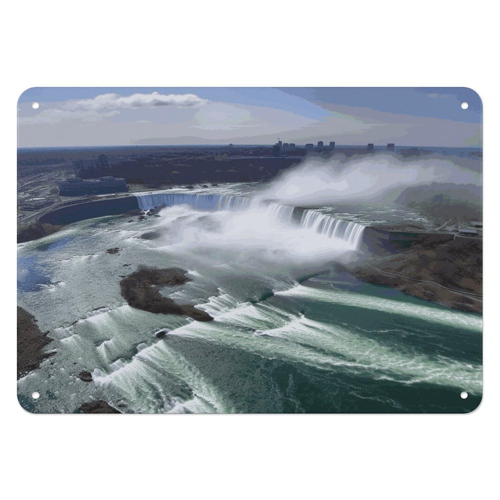 Fekiloot Style Niagara Falls Wall Decor Iron Painting Metal Sign