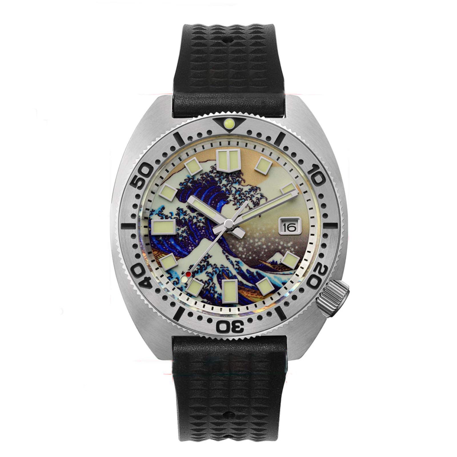 San Martin 6105/8000 Diver Watch Stainless Steel Automatic Men Mechanical Watches 200M Waterproof Lu