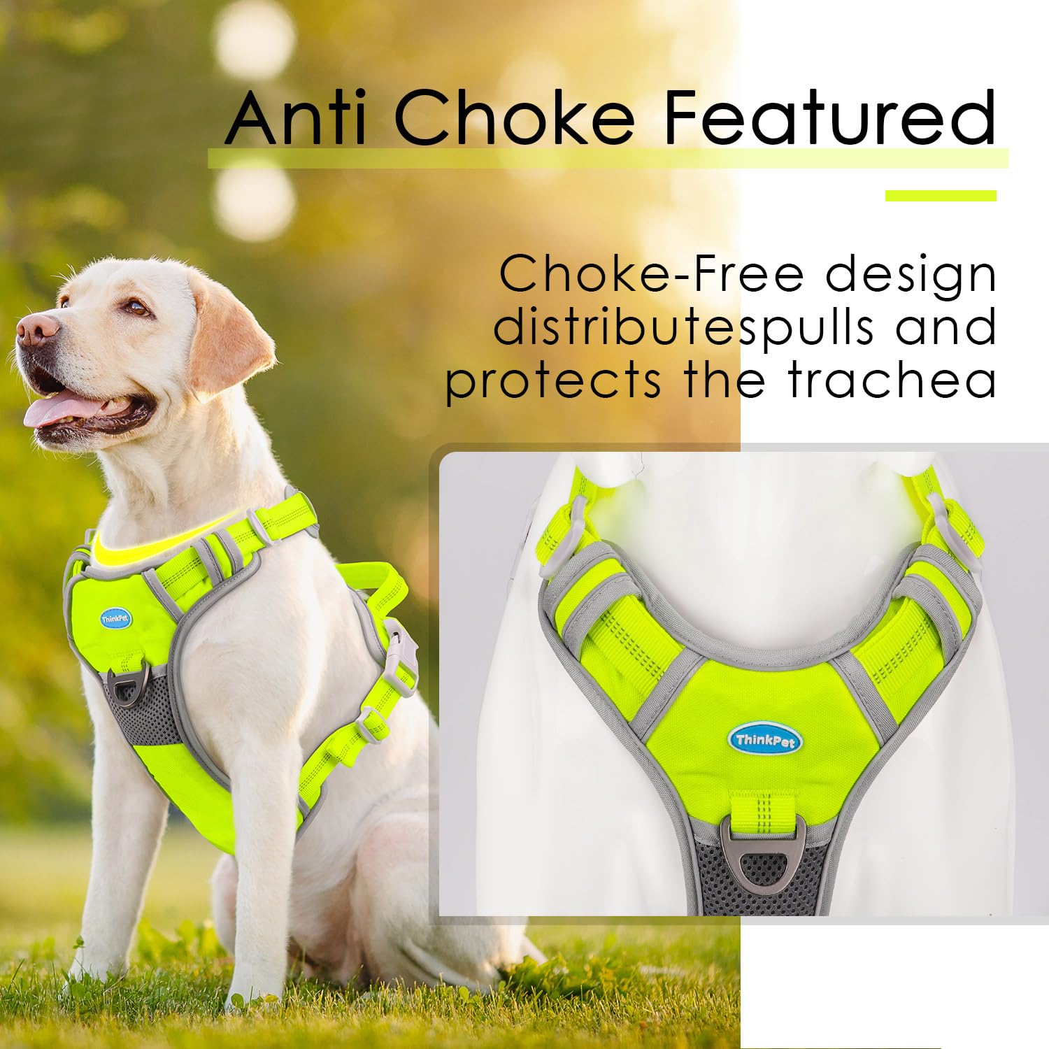 ThinkPet No Pull Harness Breathable Sport Vest with Handle-Dog Harnesses Reflective Adjustable for Medium Large Dogs - image 7