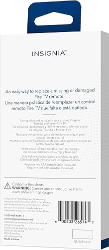 Miniatura 6 de Insignia - Control remoto de repuesto Fire TV para Insignia y Toshiba - Negro