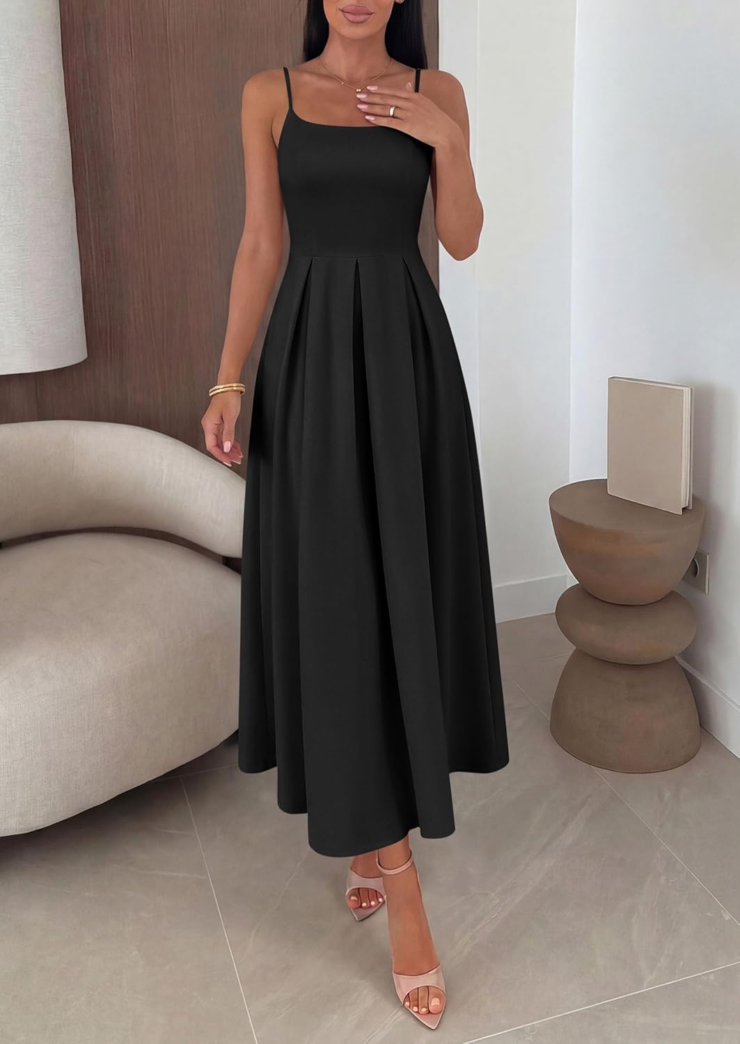 PRETTYGARDEN Cocktail Dresses for Women 2026 Spring Elegant Ruffle A Line Long Flowy Summer Formal Wedding Guest Maxi Dress - Image 6