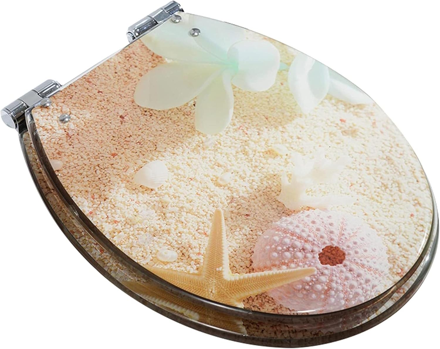 Toilet Seat Lid Cover Heavy Duty Resin with Adjustable Hinge Buffers Toilet Lid Cover for Bathroom, Type Universal/B，A