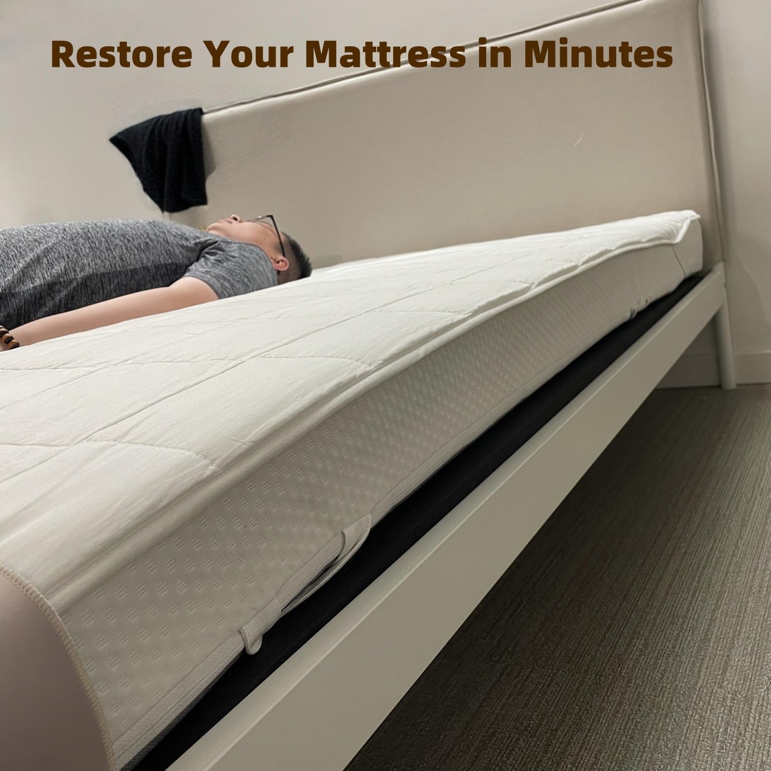 FKAIIN Sagging Mattress Support – 50D High-Density Foam Under Mattress Helper for Fixing Sagging Beds – Curve Design for Targeted Support – 47x25x2 Inch Bed Support Board for Improved Sleep Comfort