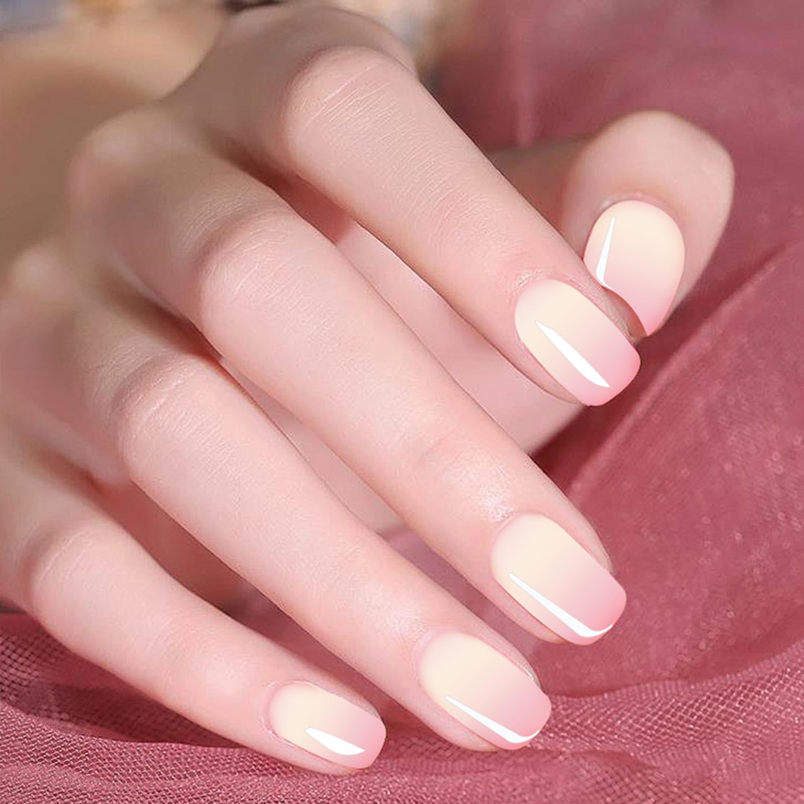 MWOOT Semi Cured Gel Nail Strips, Work with UV Lamp Cured Gel Nail Stickers Easy to Apply - Image 3