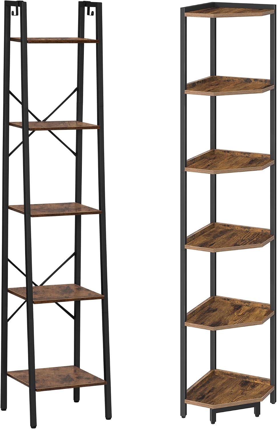 Amazon.com: Hzuaneri 5-Tier Ladder Shelf, 6-Tier Corner Bookshelf ...
