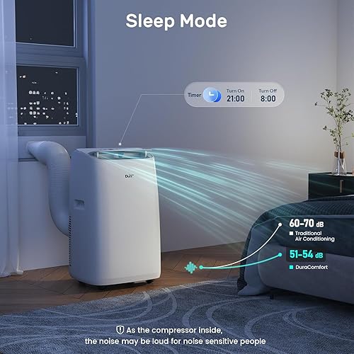 Miniatura 7 de DuraComfort Aire acondicionado portátil, motores duales AC (14,000 BTU ASHRAE) 10000 BTU SACC enfría hasta 450 pies cuadrados, con kit de ventana