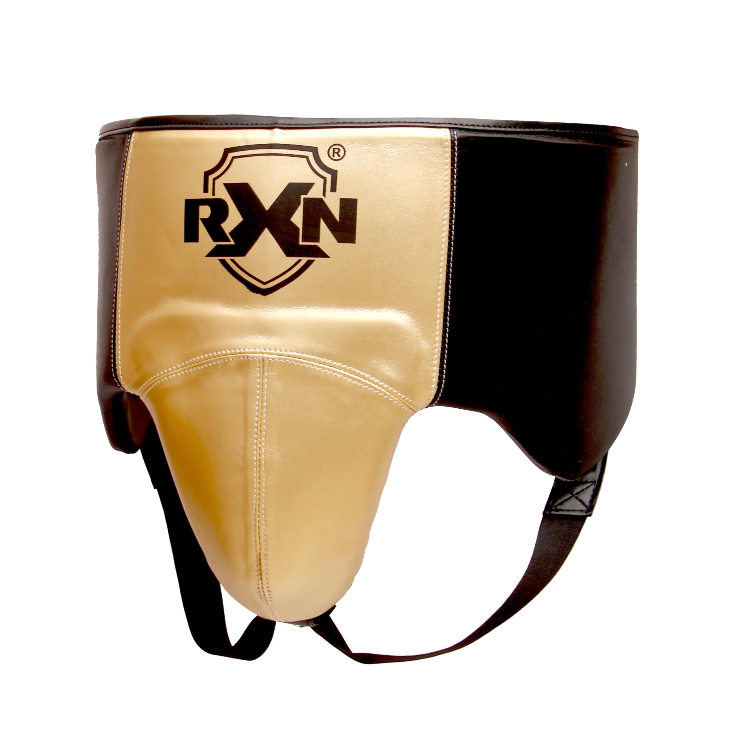 RXN Core Shield Abdominal Protector, Protective Belly Guard for Combat Sports (Black/Gold, Large)-image-7
