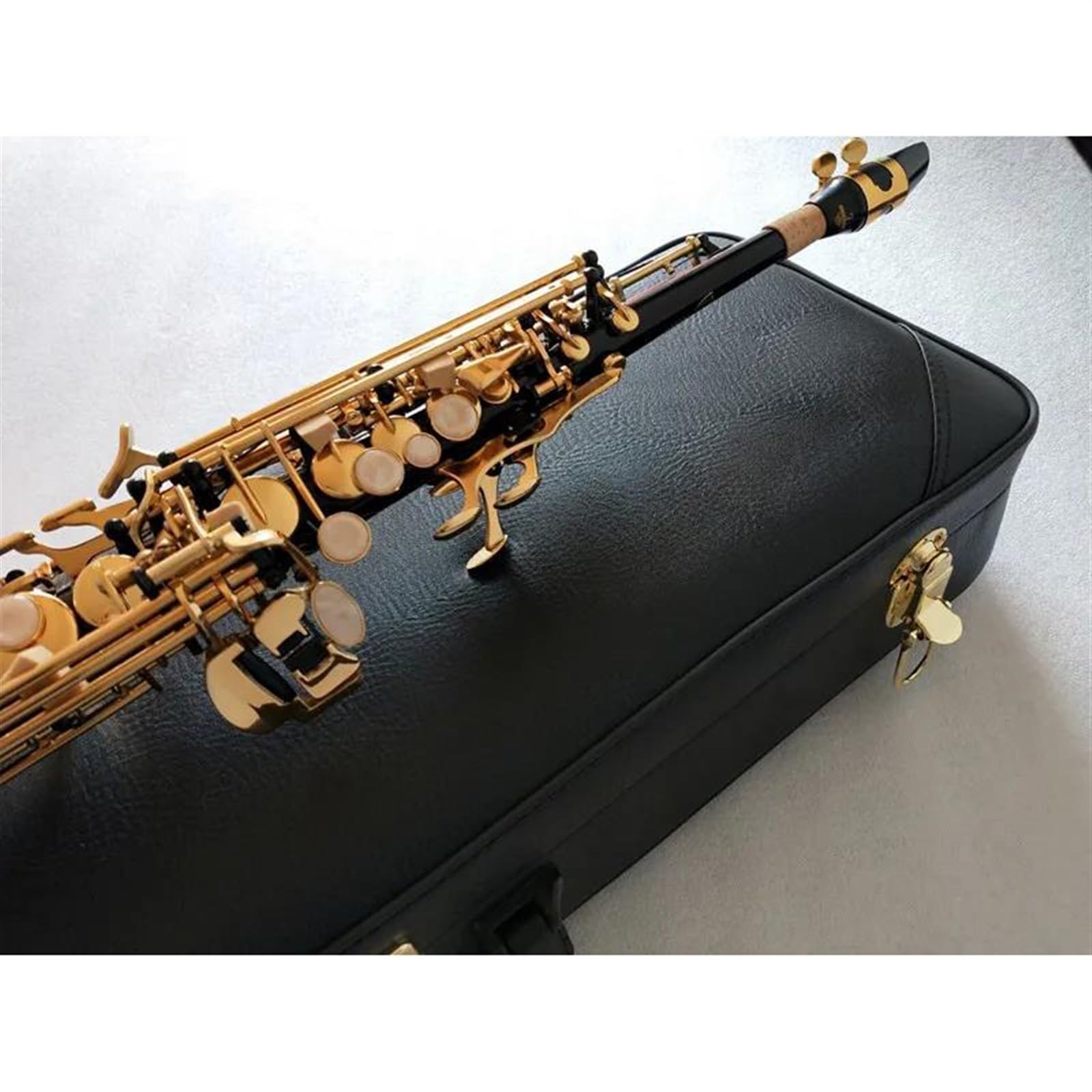 Saksofon Instrument Muzyczny Saksofon Sopranowy Z Czarnego Złota B Płaski Saksofon Sopranowy Z Ustnikiem