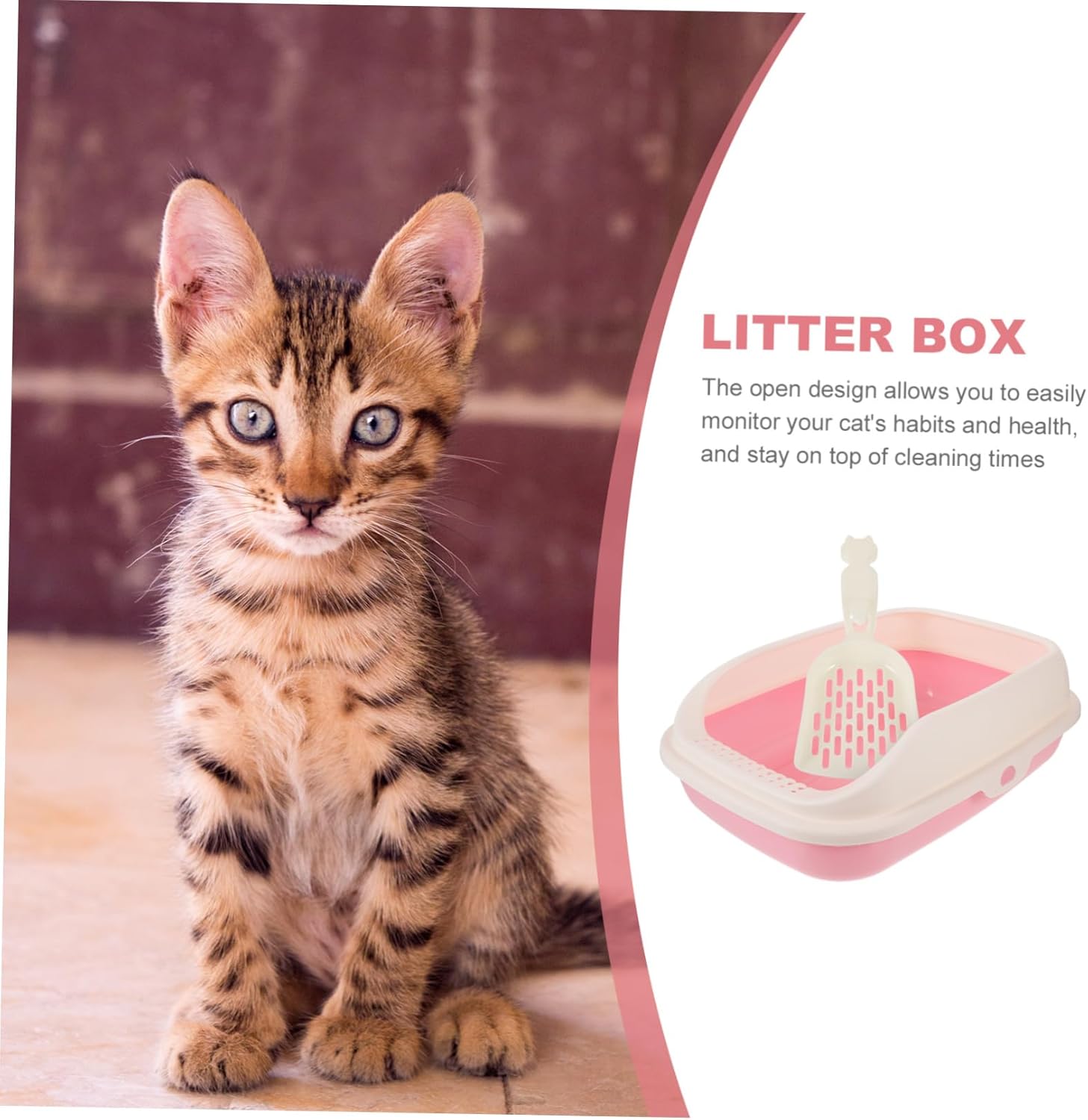 Mini Cat Litter Box with Lid Semi-Automatic Box for Kitten Enclosed Sifting Travel Litter Box Easy to