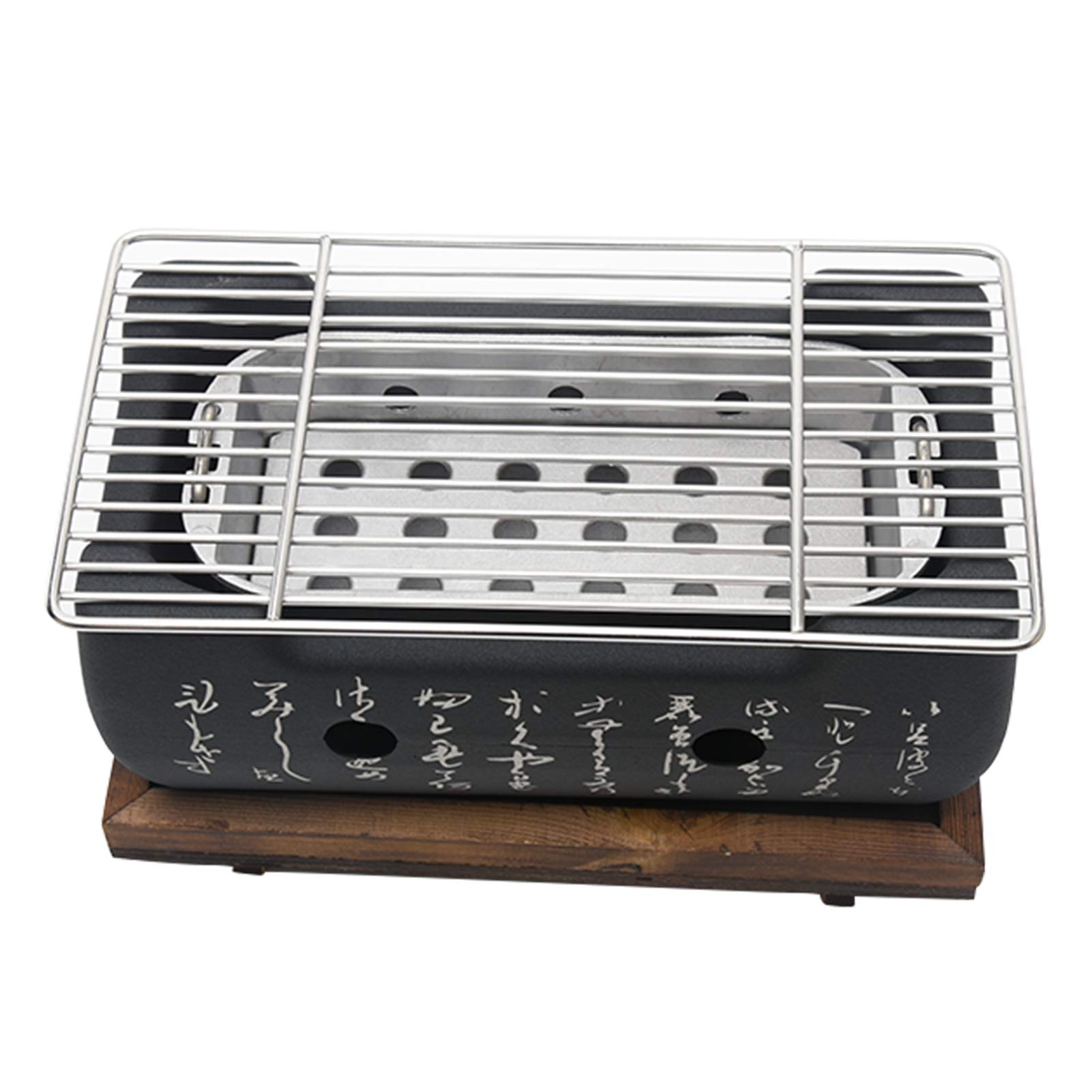 Faderr Mini-Grill, barbacoa de mesa japonesa, horno de cocina portátil para exteriores, para Yakiniku, Robata, Yakitori, Takoyaki y BBQ (Tamaño: 24 x 12,5 cm)