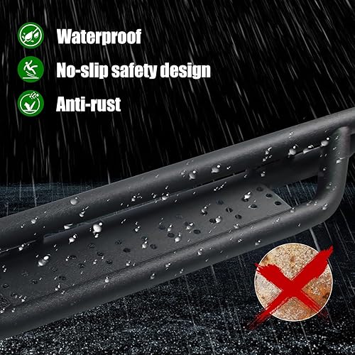 Miniatura 6 de Estribos laterales de aluminio, escalones laterales de camión, barras Nerf L+R para 20192020202120222023 RAM 1500 de 4 puertas Quad Cabcabina