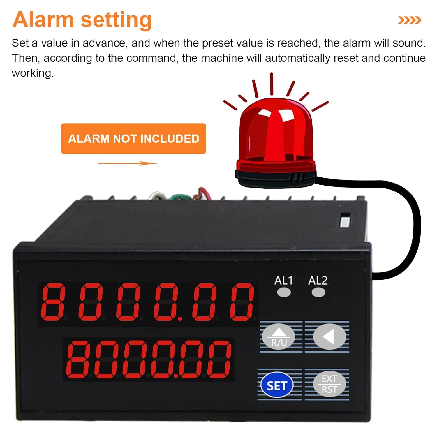 JIAWANSHUN Digital Length Meter Counter Mechanical Length Counter Single Measure Wheel Unit in Feet Meter with Control Function 0-999999 Input AC100-240V Output DC12V