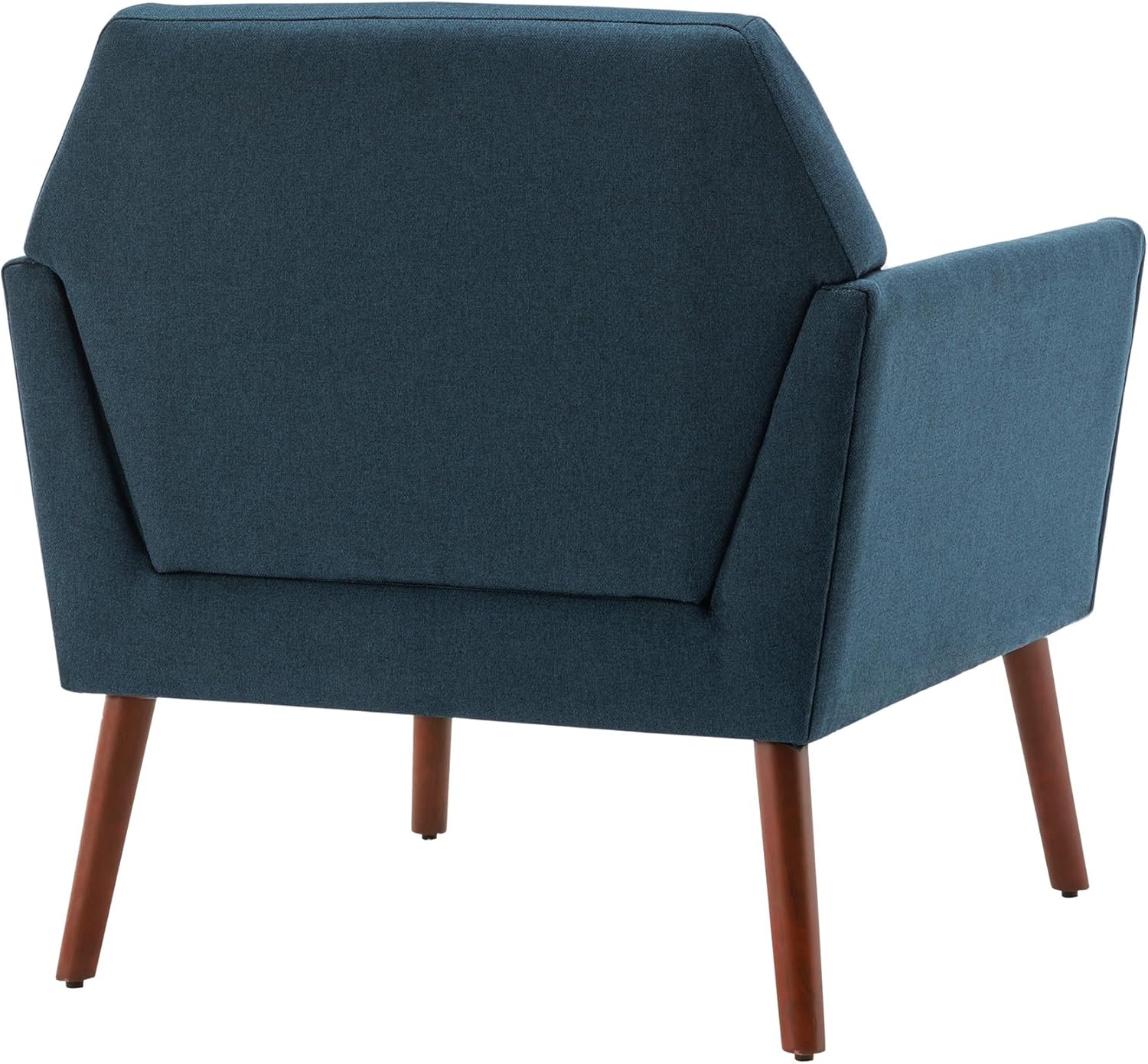 Convenience Concepts Take a Seat Andy Mid Century Modern Accent Lounge Armchair 30" - Contemporary Lounge Chair for Living Room, Bedroom, Dark Blue Fabric/Espresso