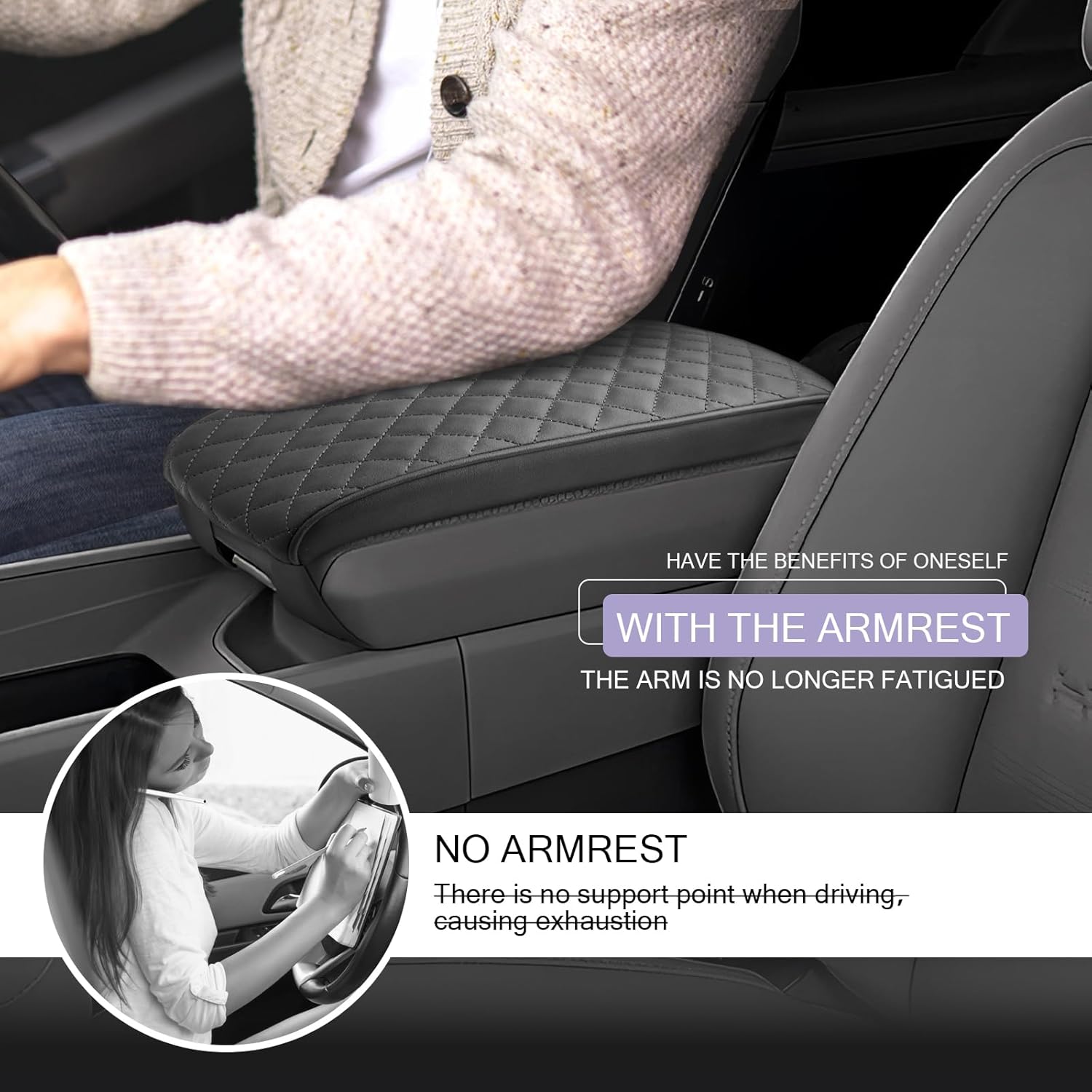 Center Console Cover Compatible with 2024 2025 2026 Hyundai Santa Fe Accessories Santa Fe Armrest Cover 2025 2026 Santa Fe SE/SEL/XRT/Limited/Calligraphy Armrest Console Cover Soft Leather (Black)