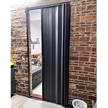 Customizable Aluminum Accordion Door for Outdoor/Indoor, Lockable Room Divider Gate with Frame & Key, Pleated Folding Door for Kitchen/Laundry Room/Warehouse