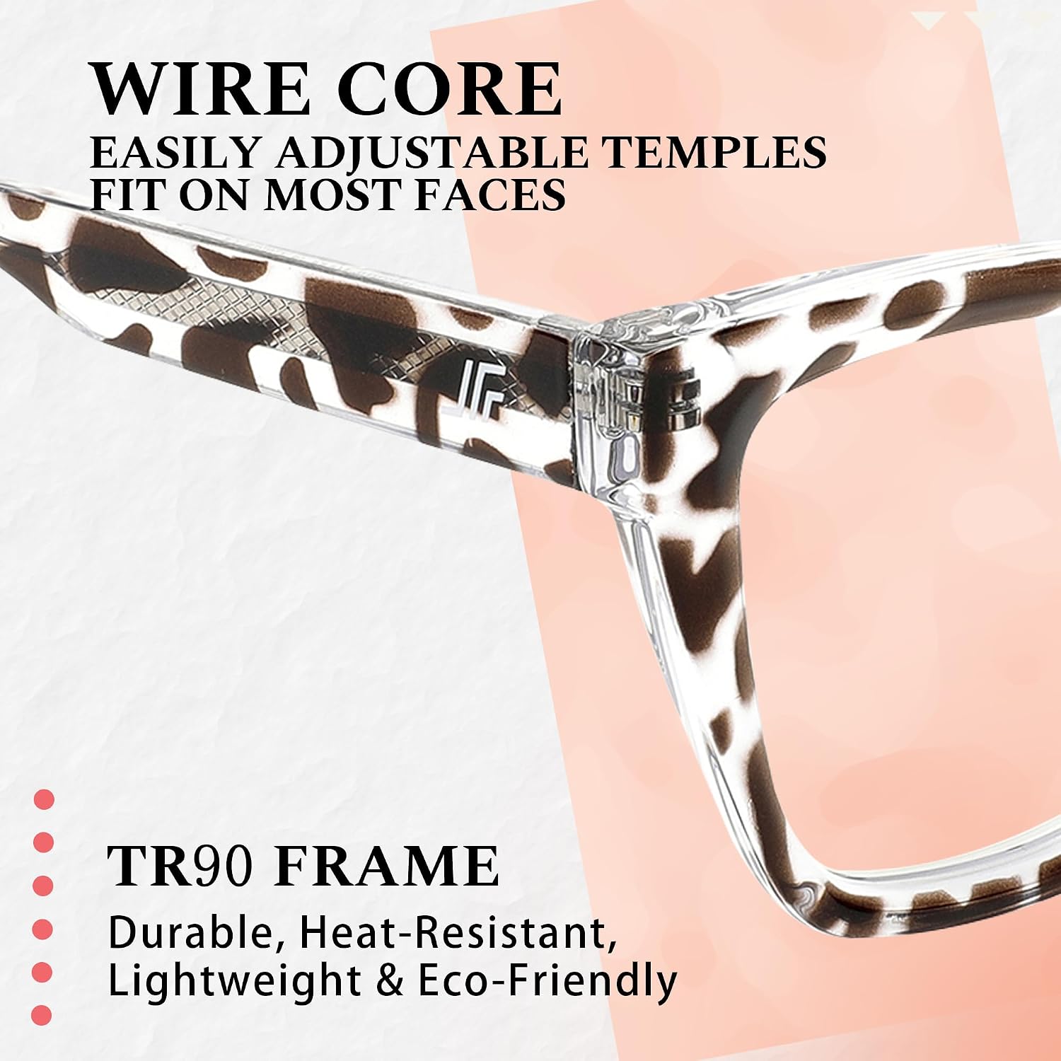 Women's Oversized Blue Light Blocking Glasses, Cat Eye Computer Gaming Glasses Anti Eyestrain & UV Glare RF6217 (Leopard Cateye Frame) image 5