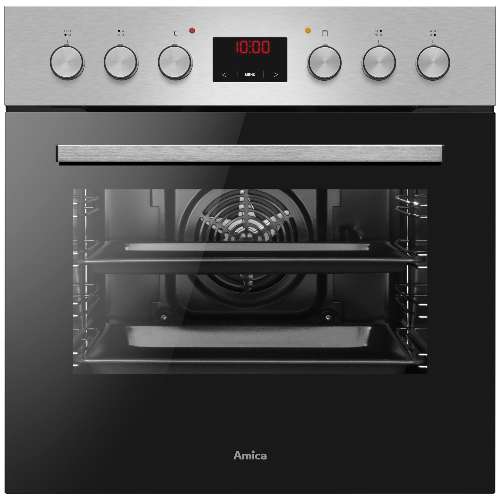 Amica ACHE 9335 E Herd-Set mit Umluft Backofen Kochfeld Edelstahlrahmen Timer Wasserdampf Reinigung