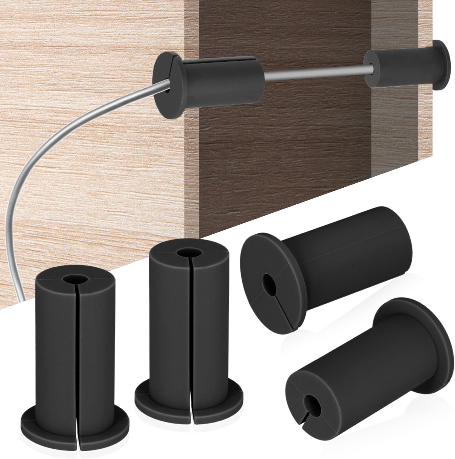 4pcs Wall Hole Cable Routing Kit for Starlink, Silicone Cable Feed Through Bushings