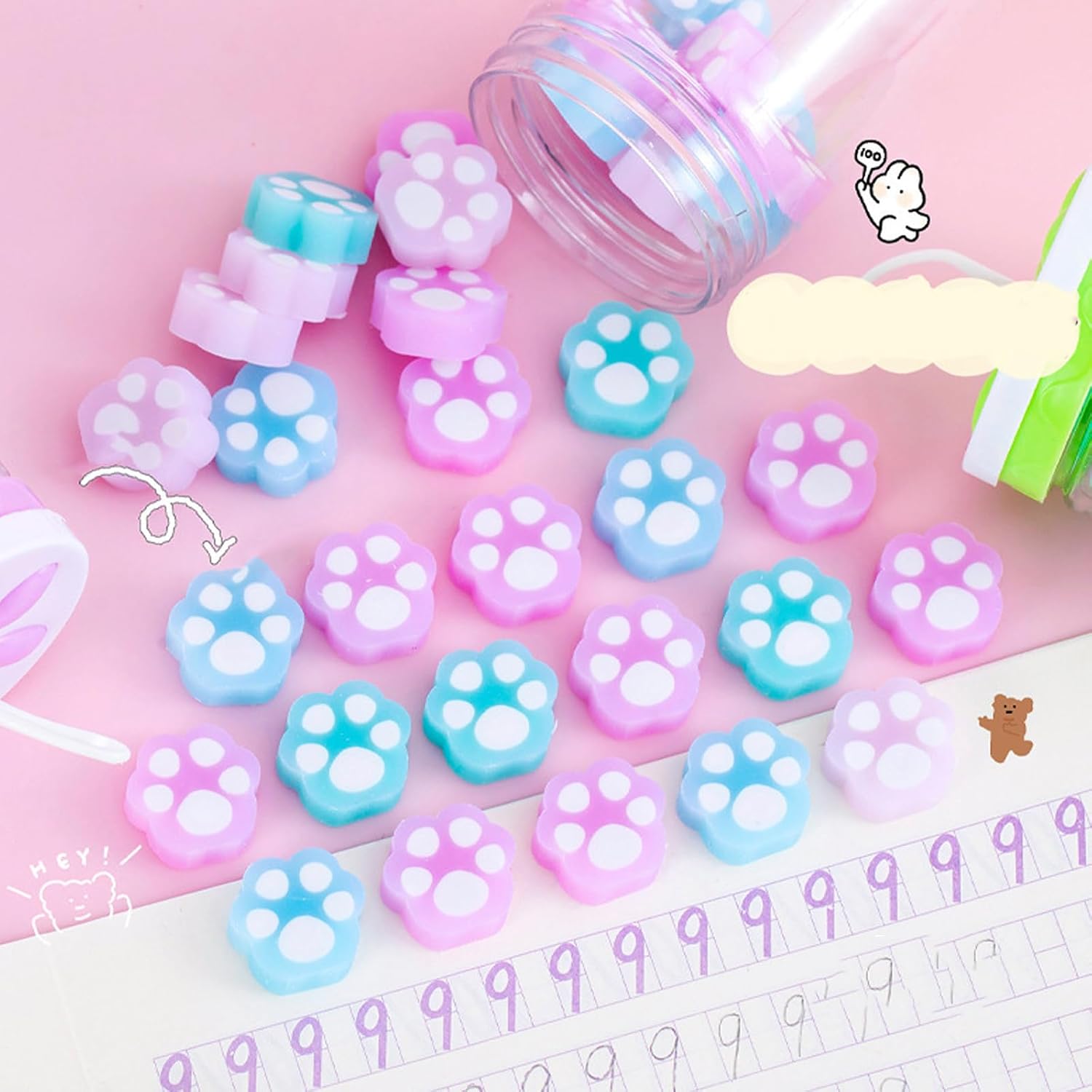 of Creative Shaped Erasers Adorable Design for Pencil Marks Classroom Prizes and Educational Study Tools Small Shaped