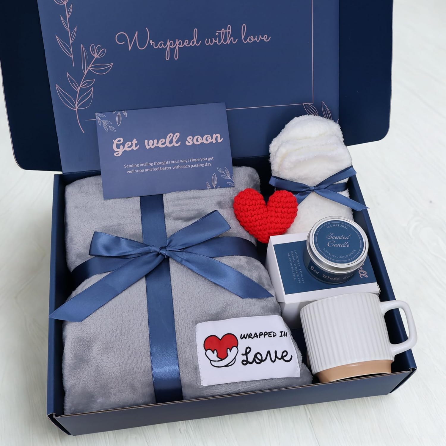 Get Well Gifts For Women Get Well Soon Gift Basket Men, Cancer Care Package Surgery Recovery Gifts Hug Blanket For Patient Chemo Gifts Feel Better Gifts For Women Encouragement Gifts For Men