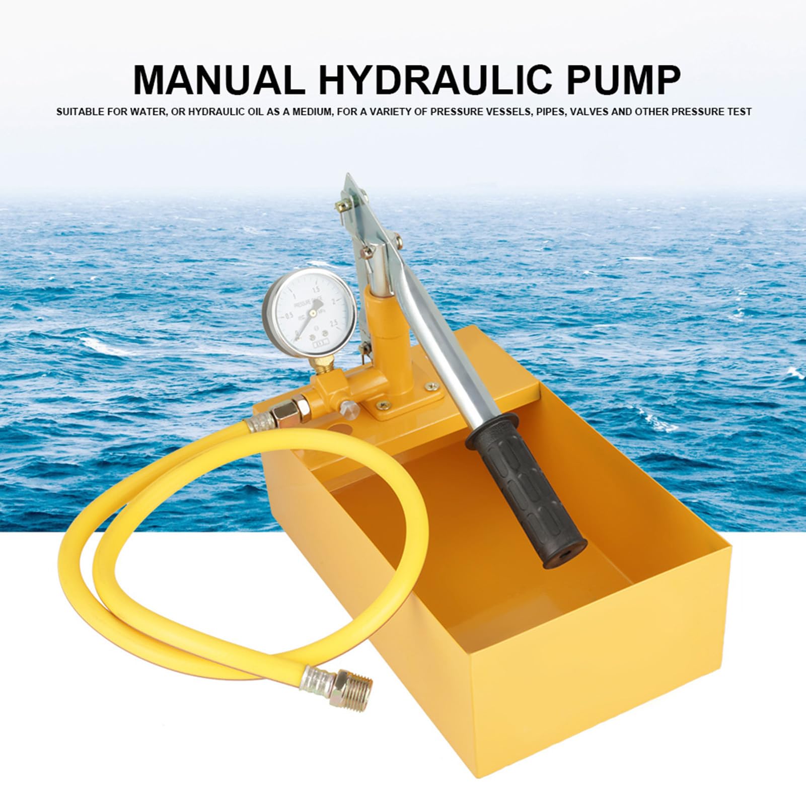 Pompa di prova idraulica manuale con manometro per sistemi HVAC, uno strumento professionale per testare la pressione delle tubazioni, pompa di prova della pressione