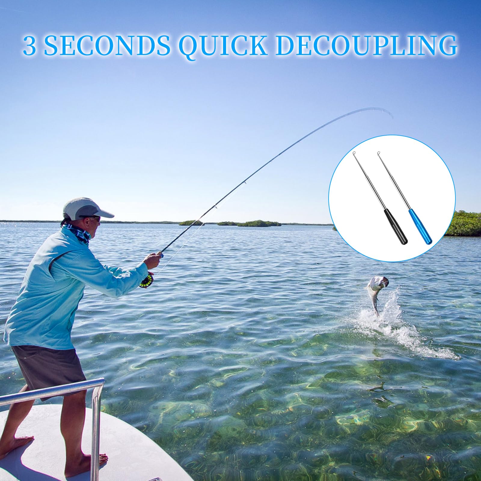 Removedor de Gancho Pesca Acero Inoxidable Extractor de Anzuelos con Tubo de Almacenamiento 17cm
