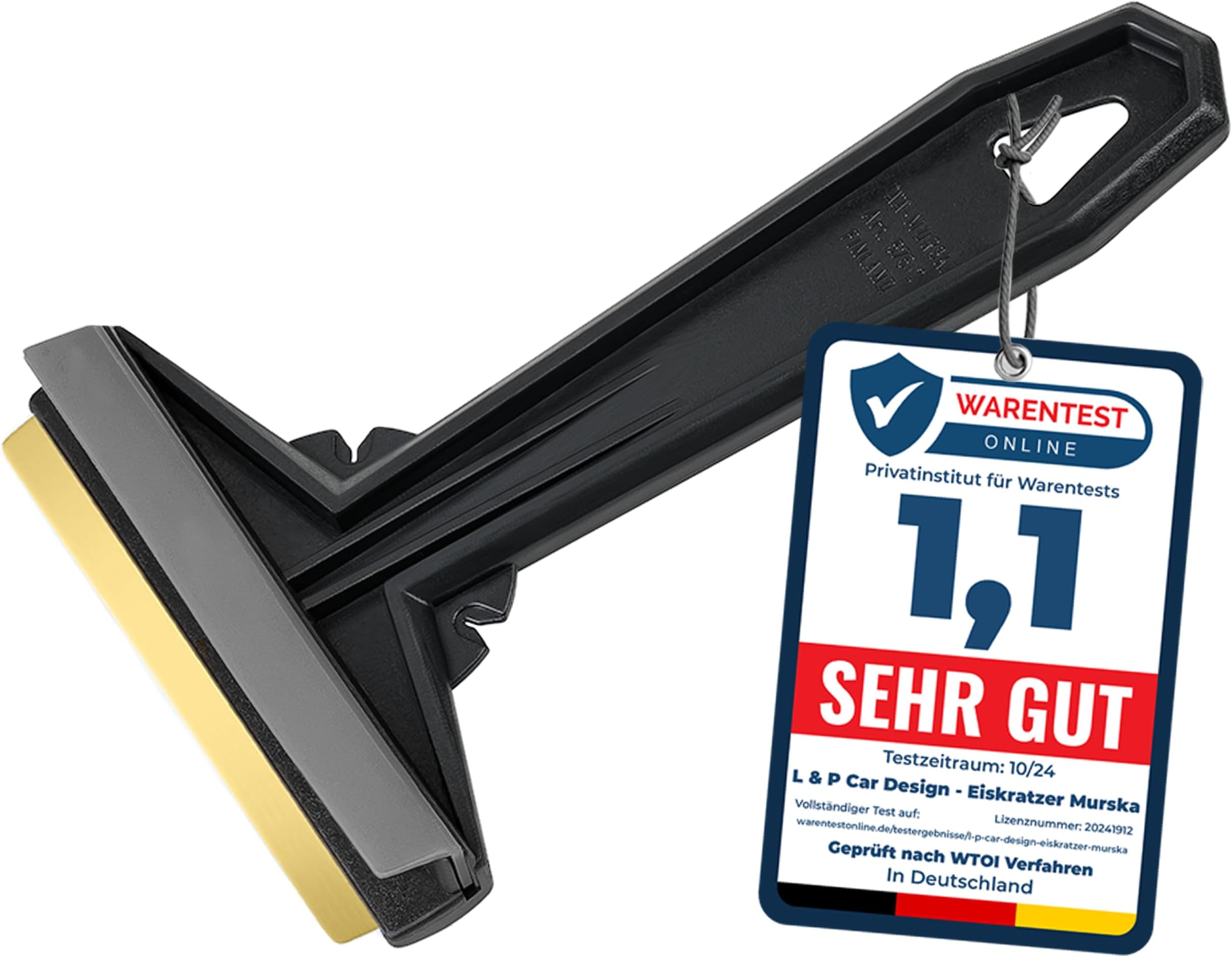 Car Ice Scraper Brass Blade - Fast, Effortless, efficient & Easy - Brass Ice Scrapers for Car Windshield Ice Scraper - Brass Ice Scraper for Car - Original Murska from Europe - Winter A054 Black Gray