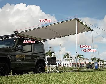 ジムニー・ハイエース ルーフラック専用カーサイドタープ 手動ロールアップ収納式 Amazon.co.jp: Toolsisland ジムニー・ハイエース ルーフラック