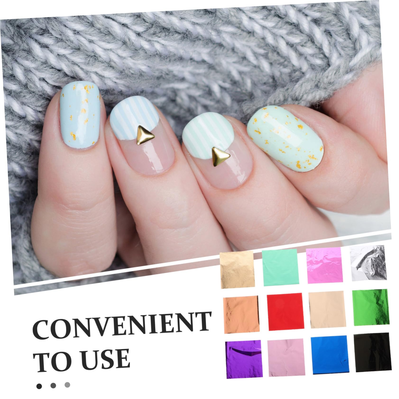 Imitationsgoldfolie für Bastelarbeiten und Nageldesign, 240 Blatt 12 Farben