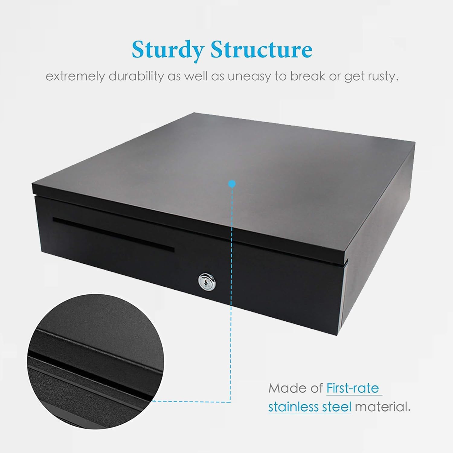 KLLsmDesign Supermarket Cash Register Trays ，Money Storage Box Tray with Lock，Includes Built in RJ11 Cable to Connect to Receipt Printer ，Five Grid Paper Money ，Six Grid Coin Piggy Bank （Black） : Office Products