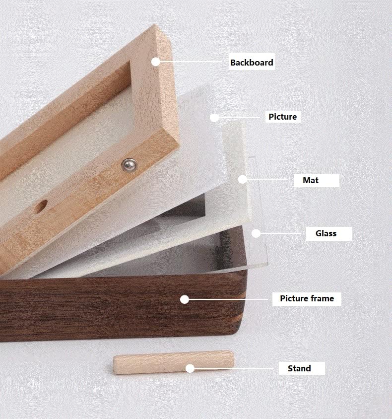 Miniatura 8 de CrossROBBIN Marcos de fotos de madera natural hechos a mano con paspartú para pared y mesa (6 x 8 pulgadas, teca)