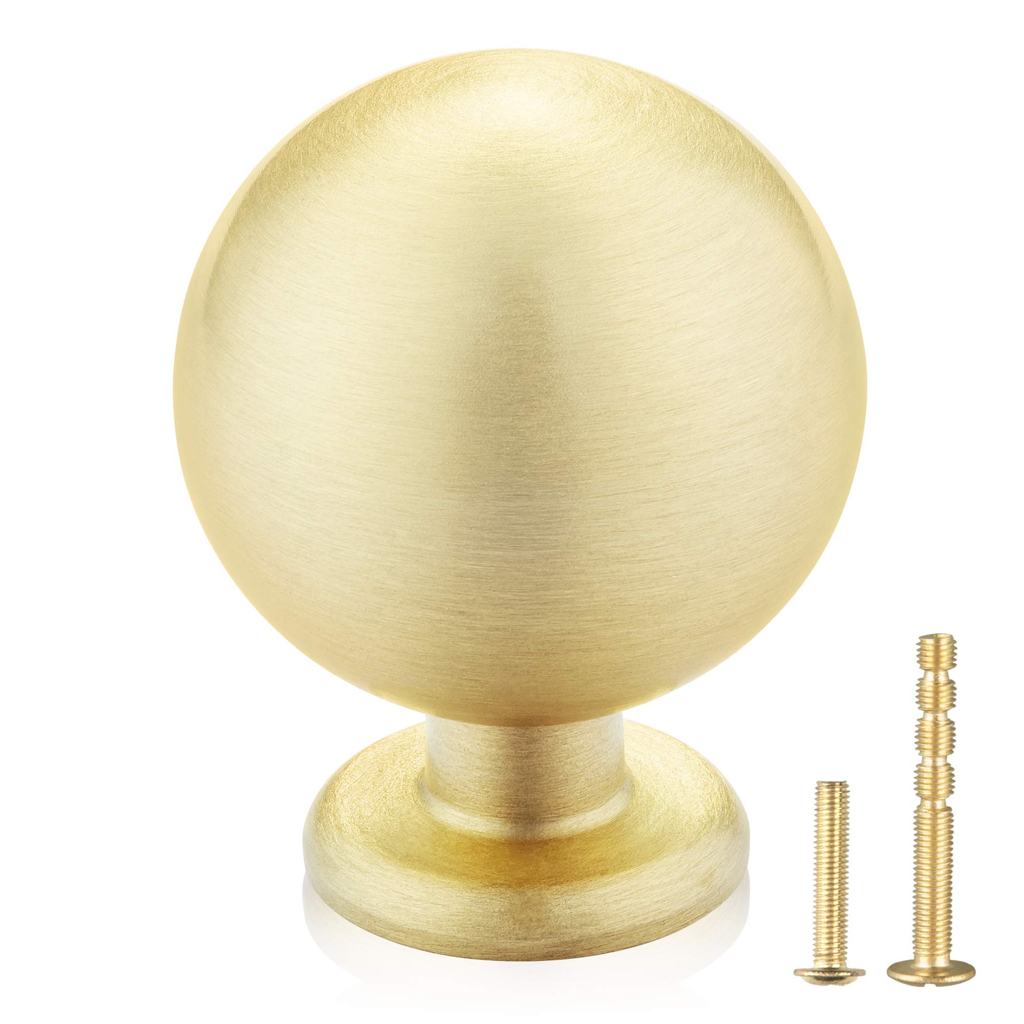 Sponsored Ad - QogriSun 10-Pack Solid Brass Ball Cabinet Knobs, 1.1-Inch Diameter, Gold Round Drawer Dresser Pulls, Copper...