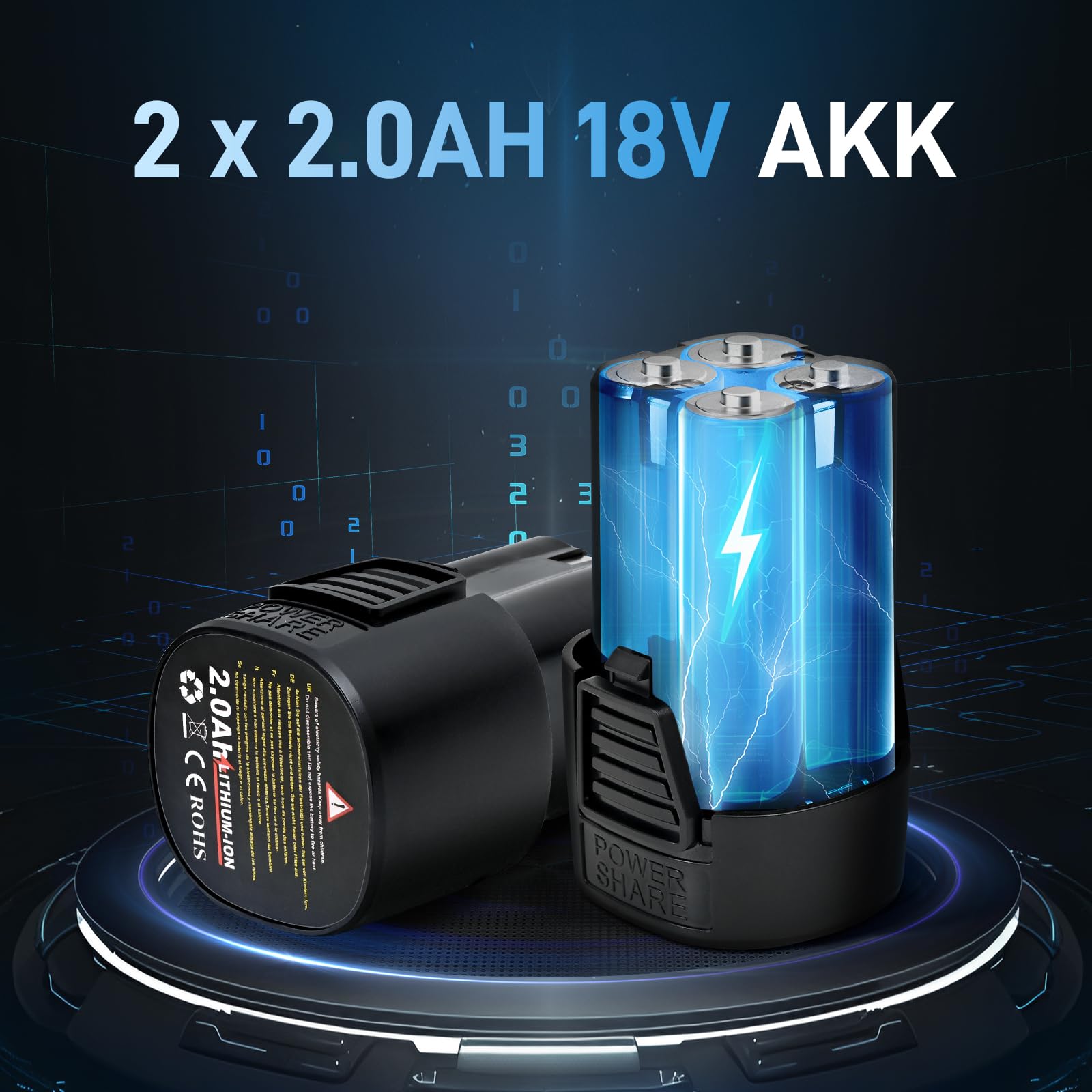 Elektryczny zestaw kluczy z grzechotką, 18 V, 3/8", przedłużona szyjka, akumulator, grzechotka 55 Nm, 450 RPM, bezprzewodowa grzechotka z 2 akumulatorami 2,0 Ah, w zestawie 10 kluczy