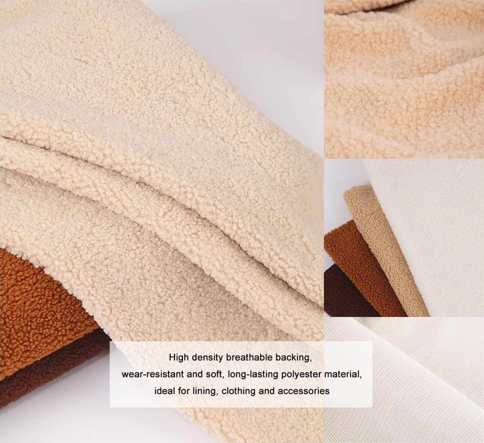 YZRXD Sherpa Fleece Lining Fabric Faux Sheepskin Solid Color Plush Faux Lambskin Lined Material 160cm(62'') Wide for DIY Crafts, Costume, Home Decor(Size:1.6x1m(62''x39''),Color:light khaki) : Amazon.co.uk: Home & Kitchen