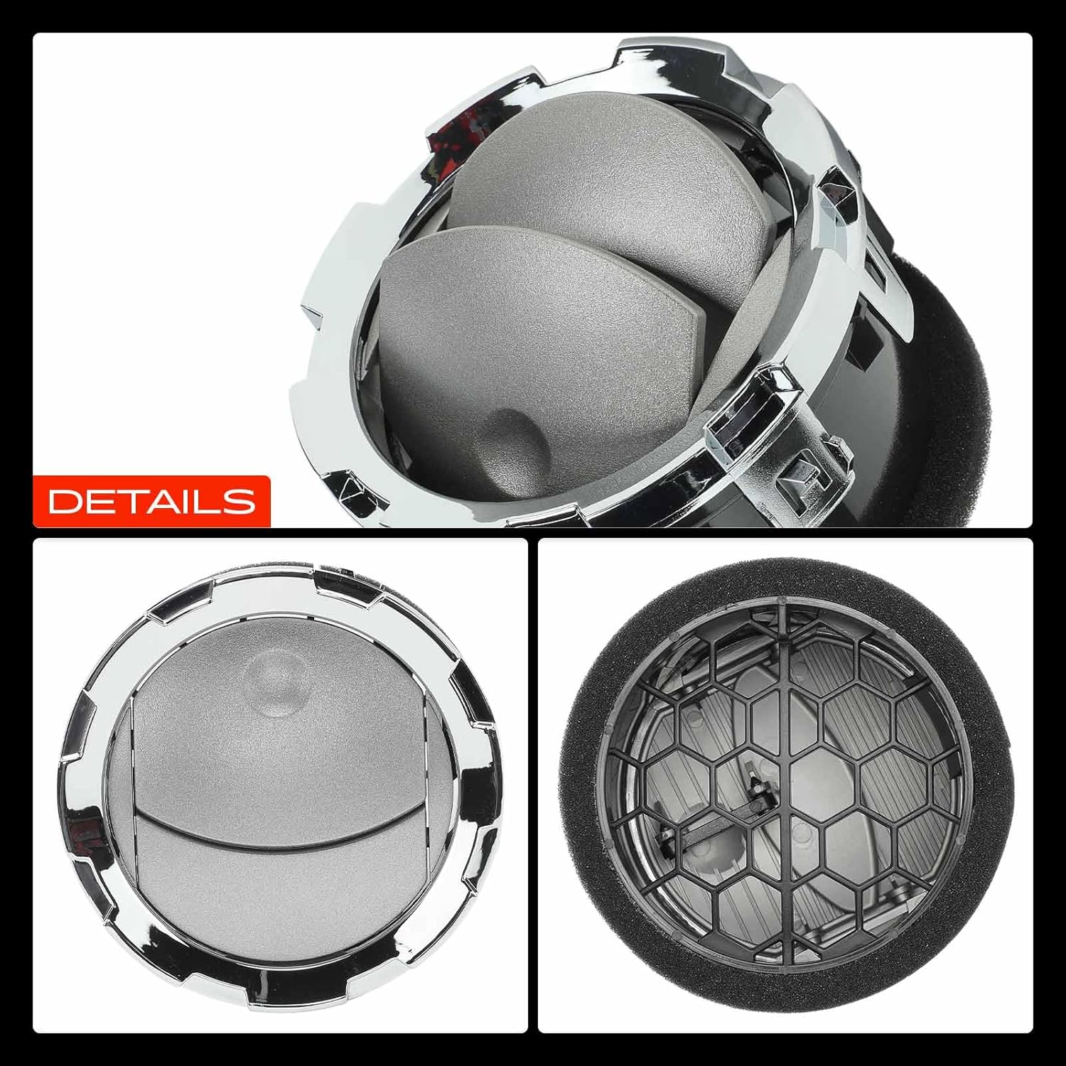 A-Premium 4PCS Dashboard Air Vent Compatible with Ford F-250 F-350 F-450 F-550 Super Duty 2011 2012 2013 2014 2015 2016, Chrome Silver